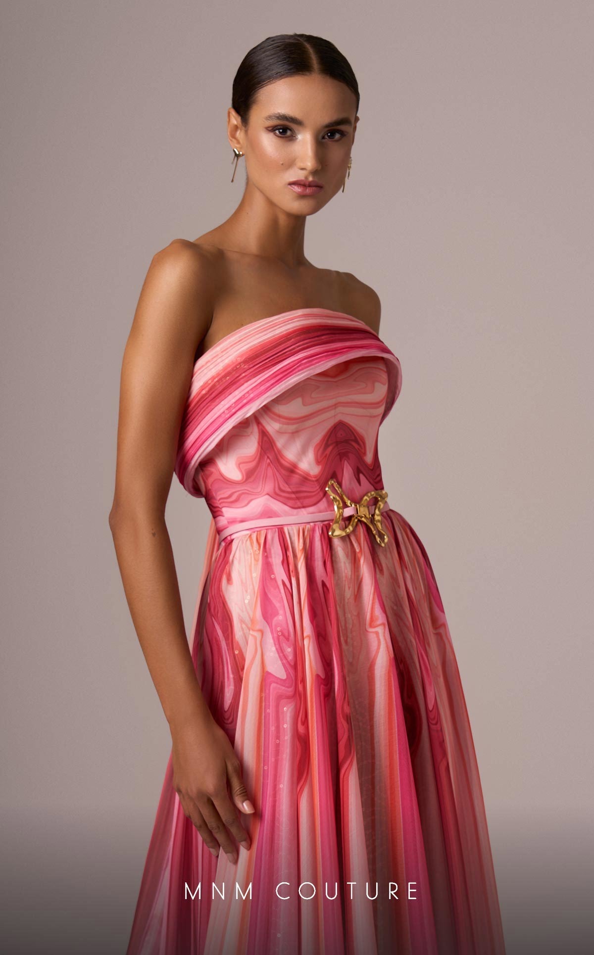 MNM Couture E0079 Strapless Baby Blue Beaded Evening Gown