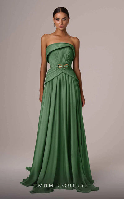 MNM Couture E0082 Beige Off-Shoulder Gown, Open Back