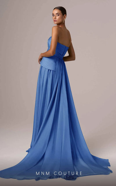 MNM Couture E0082 Beige Off-Shoulder Gown, Open Back