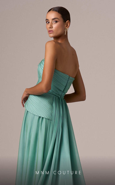 MNM Couture E0082 Beige Off-Shoulder Gown, Open Back