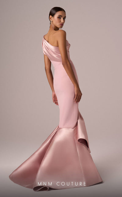 MNM Couture E0083 One-Shoulder Mermaid Gown in Pink