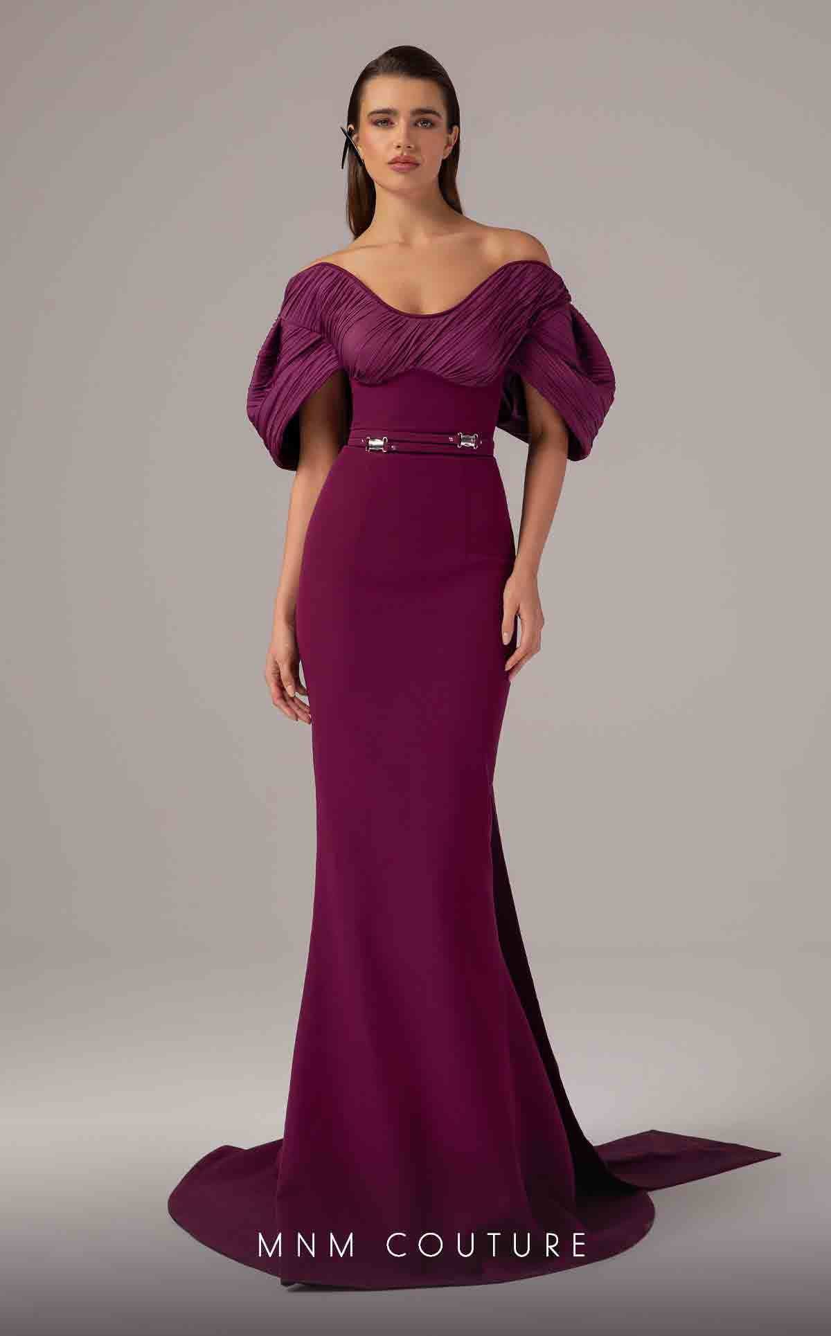MNM Couture E0088 Off-Shoulder Mermaid Gown – Beige, Size 4