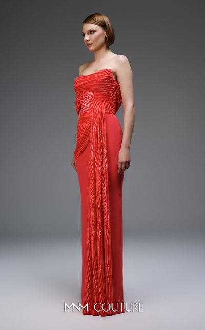 MNM Couture Blue Strapless Off-Shoulder Evening Gown – Size 4