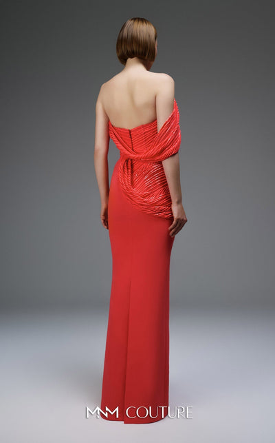 MNM Couture Blue Strapless Off-Shoulder Evening Gown – Size 4