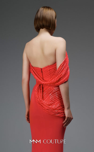 MNM Couture Blue Strapless Off-Shoulder Evening Gown – Size 4