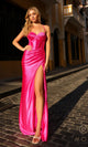 Vestido de fiesta largo de satén con cordones Nox Anabel 22E1044
