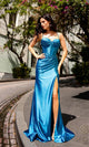 Vestido de fiesta largo de satén con cordones Nox Anabel 22E1044