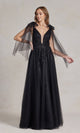 Vestido de fiesta largo negro E1075 de estilo gótico