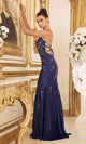 Elegante vestido de fiesta E1206 con flores y cuentas