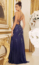 Elegante vestido de fiesta E1206 con flores y cuentas