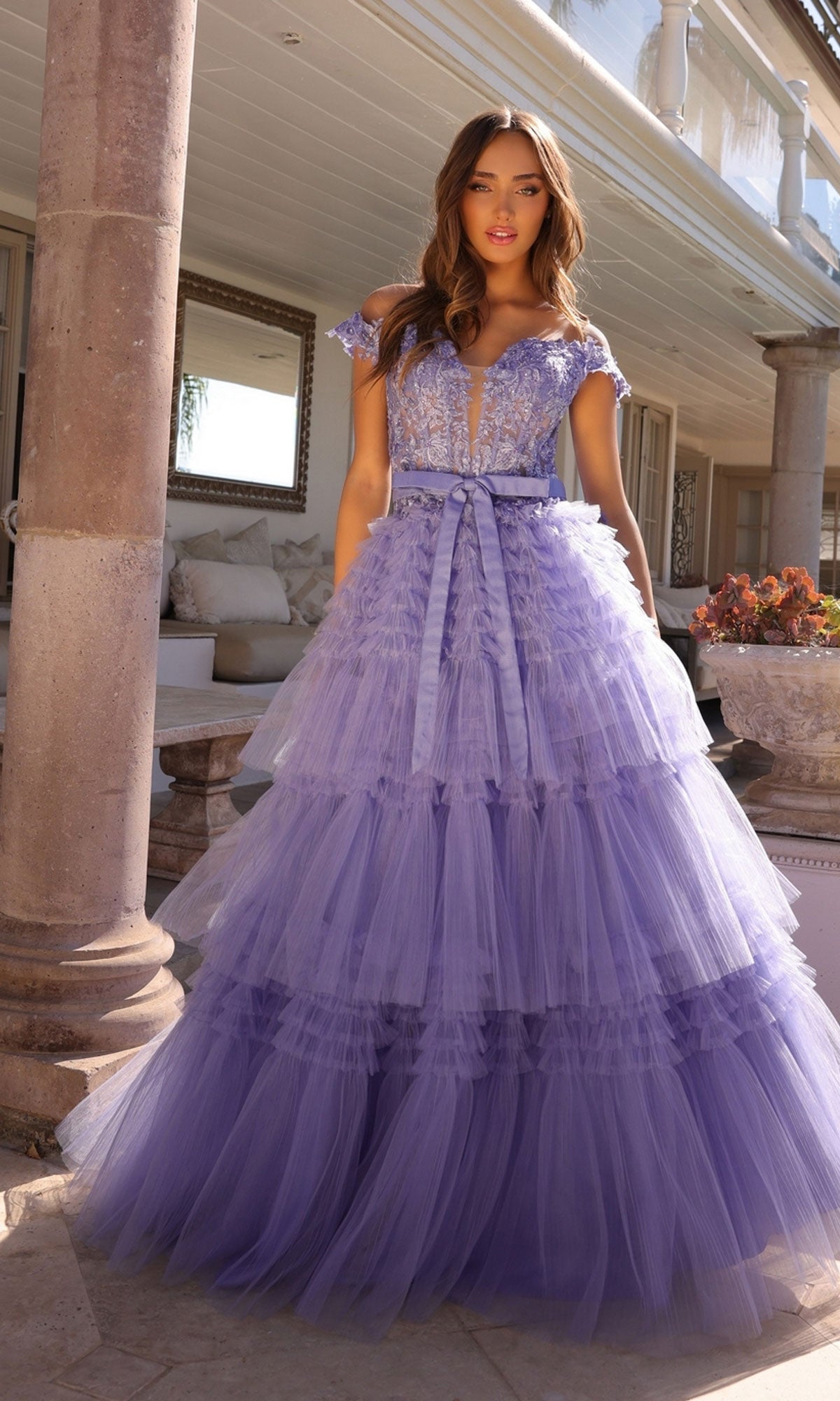 Nox Anabel E1293 Chic Designer Ruffled Prom Ball Gown