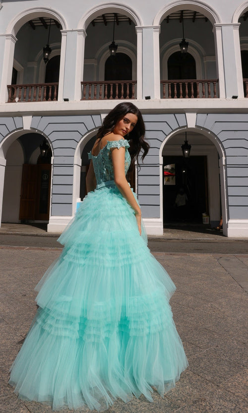 Nox Anabel E1293 Chic Designer Ruffled Prom Ball Gown