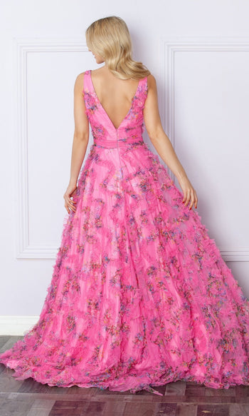 Vestido de fiesta largo con estampado pastel Anabel de Nox E1445