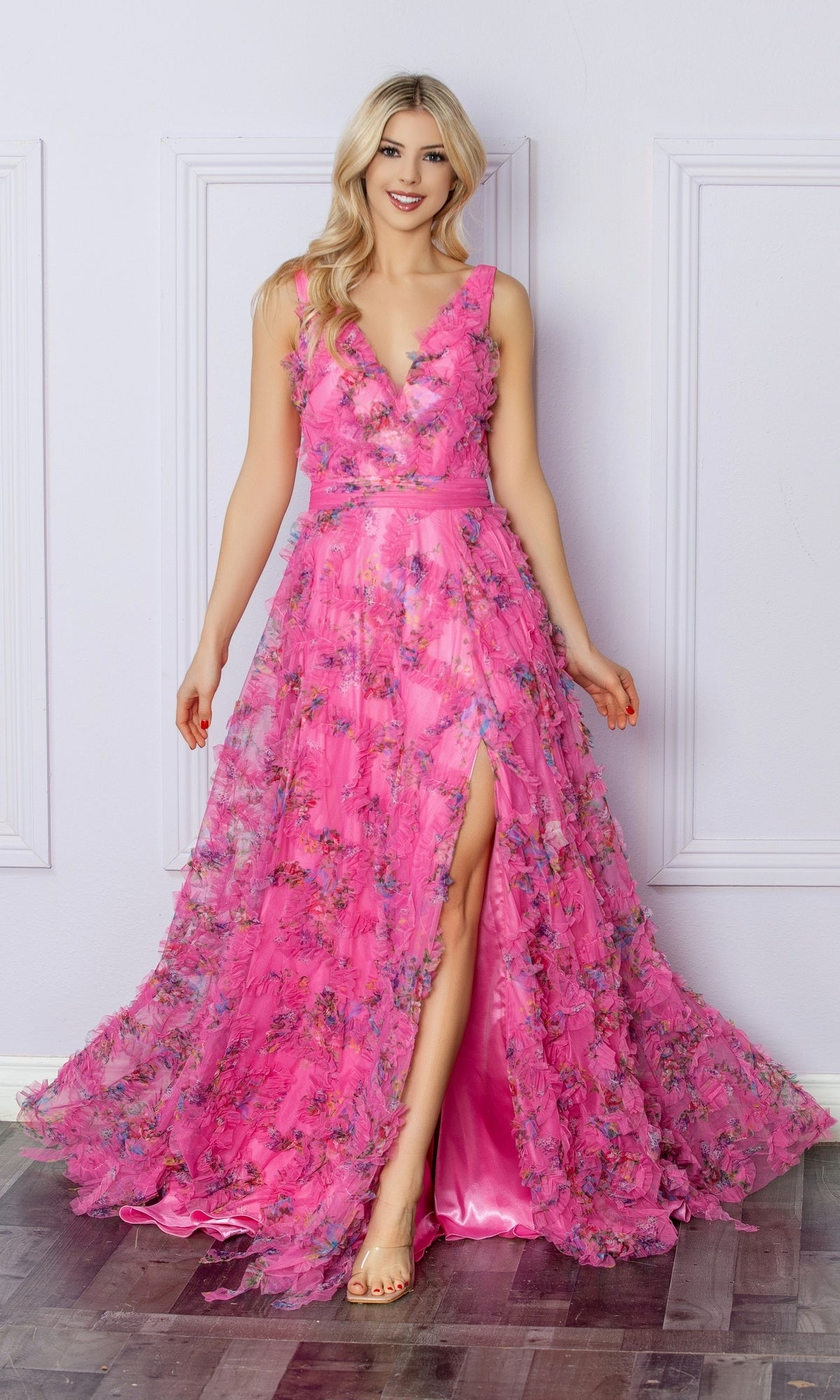 pastel gala dress Pastel Pink Ruffled Gala Gown on Luulla