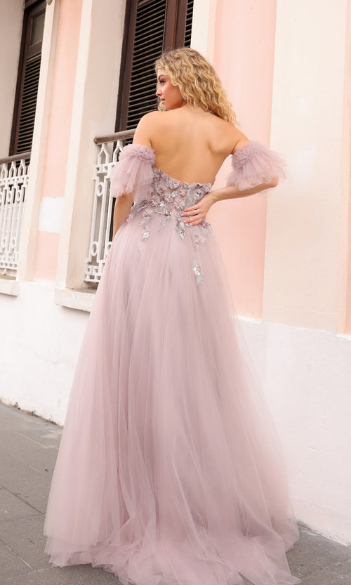 Nox Anabel E1453 Mocha Chic Strapless Long Prom Dress