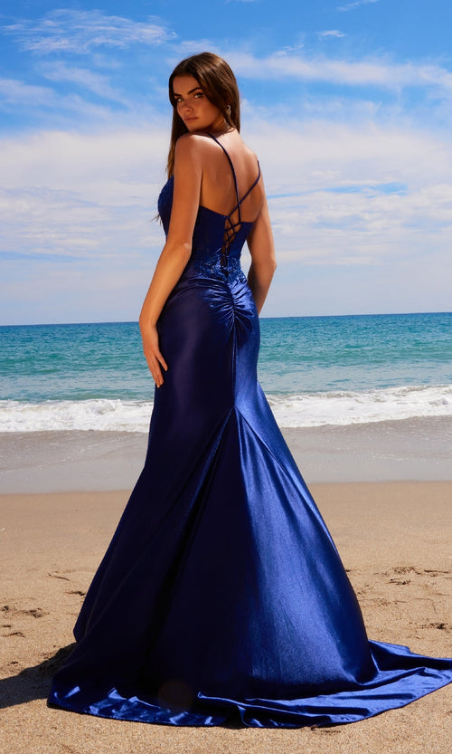 Nox Anabel E1488 Long Corset Prom Dress with Train