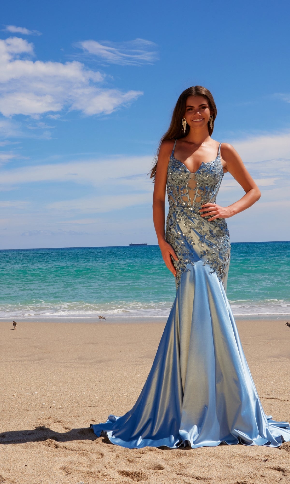 Vestido de fiesta largo estilo sirena Nox Anabel E1532