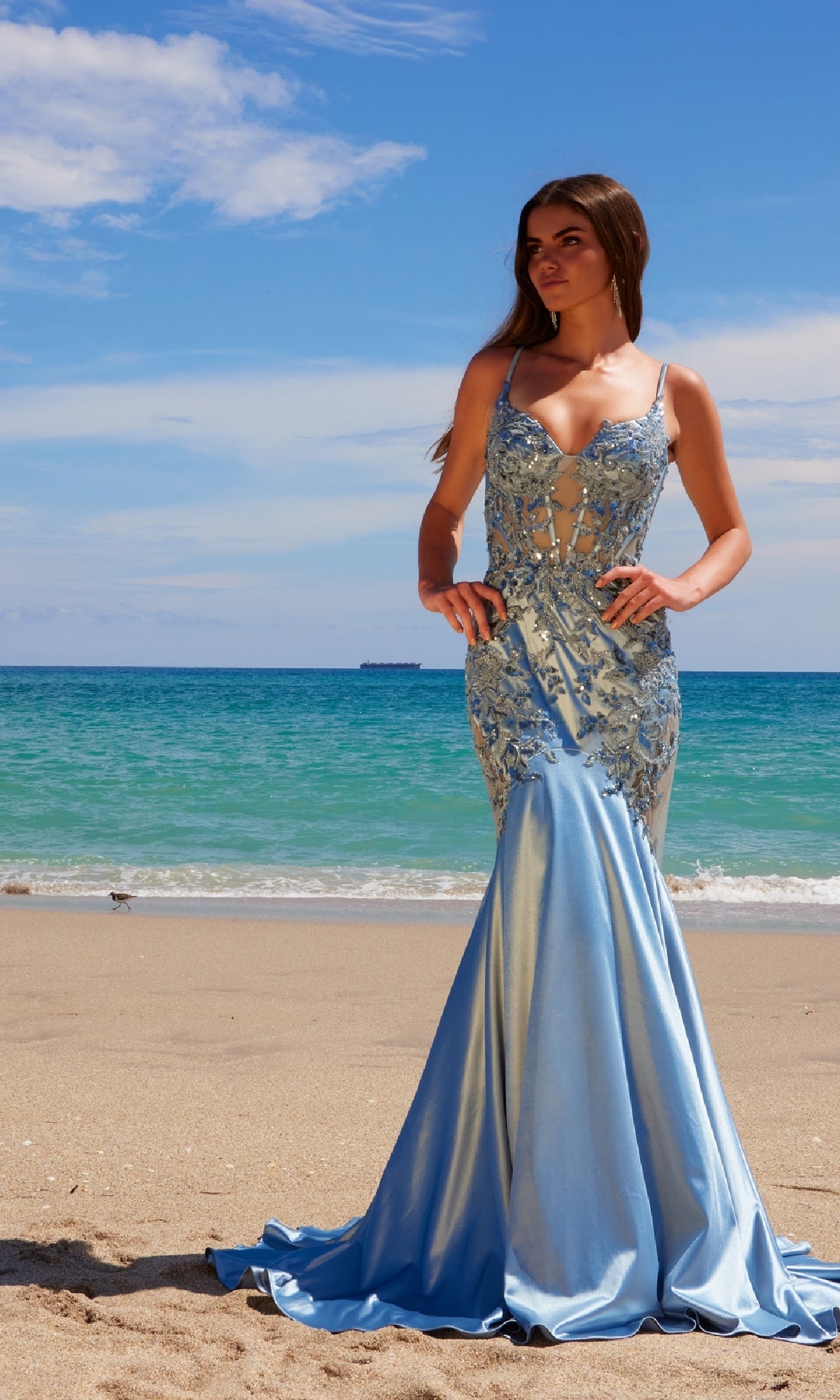 Vestido de fiesta largo estilo sirena Nox Anabel E1532