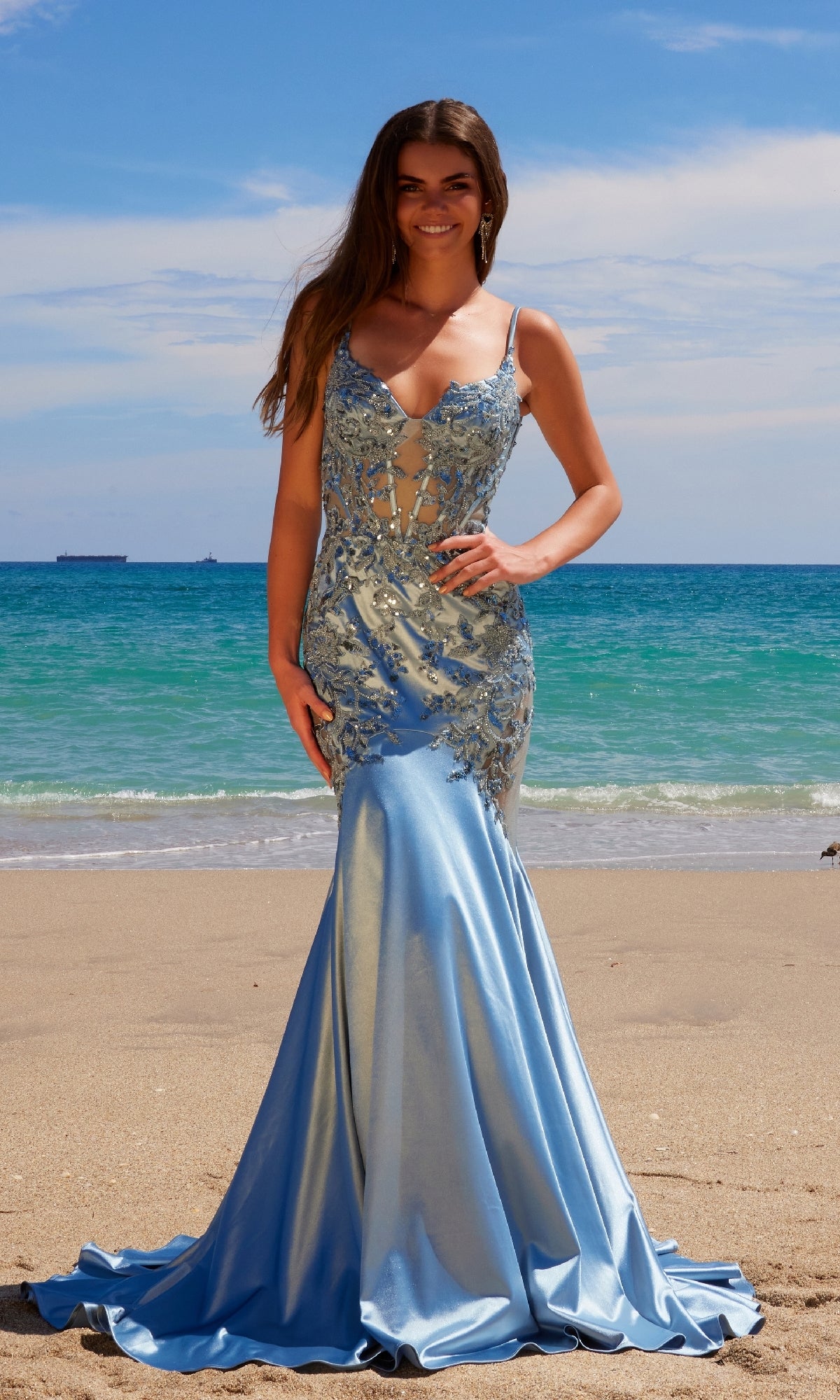 Vestido de fiesta largo estilo sirena Nox Anabel E1532