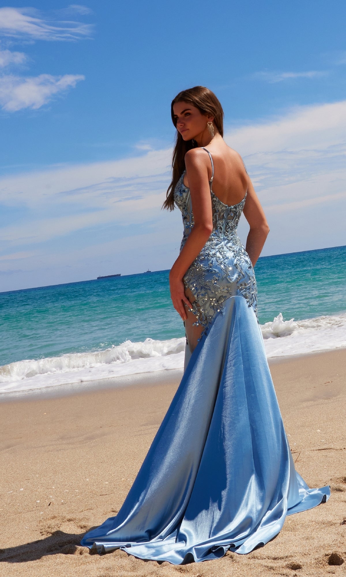 Vestido de fiesta largo estilo sirena Nox Anabel E1532