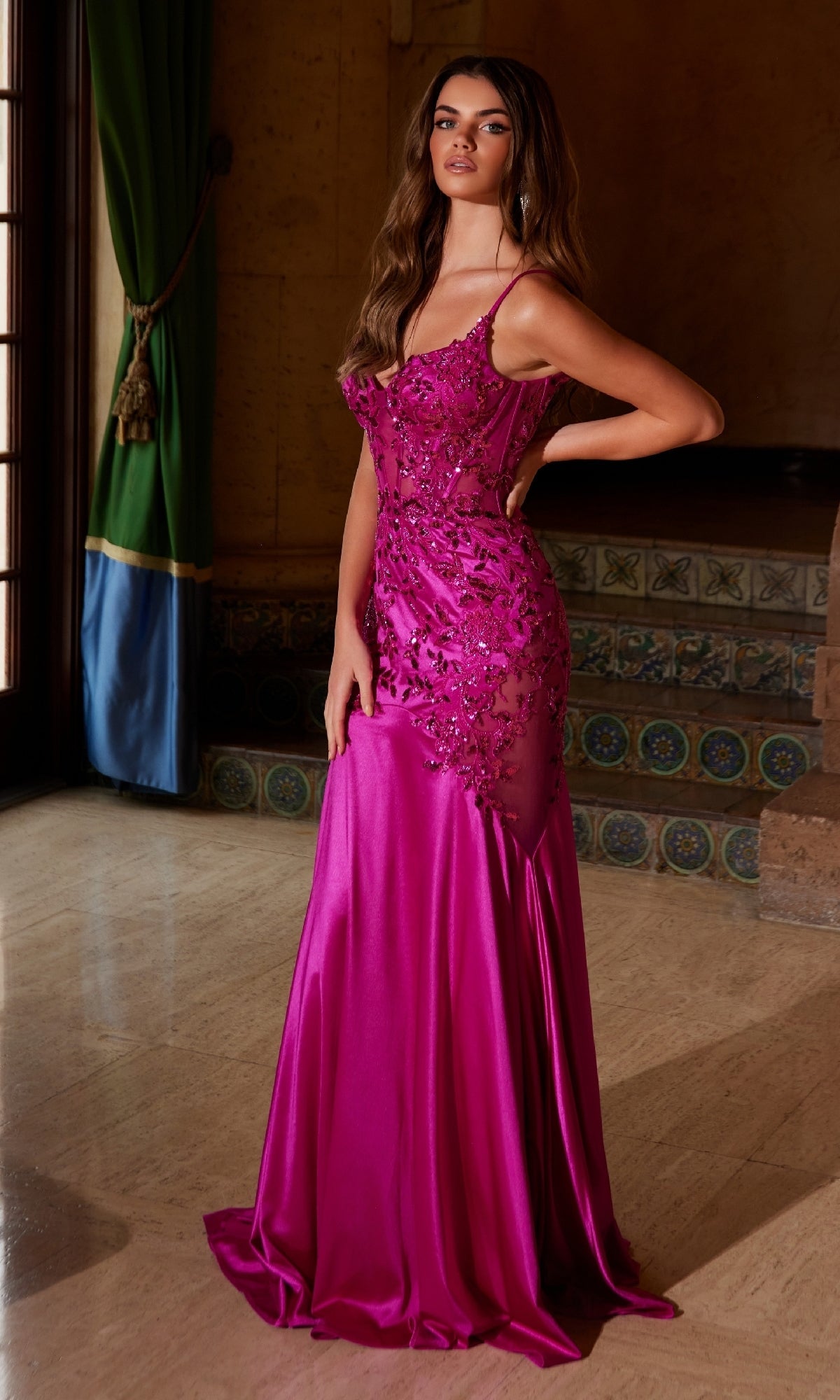 Vestido de fiesta largo estilo sirena Nox Anabel E1532
