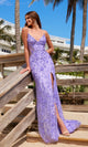 Vestido de fiesta largo con lentejuelas moradas Nox Anabel E1710