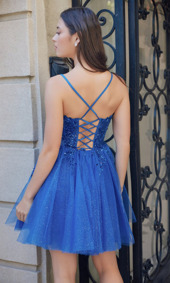 Nox Anabel E902 Elegant Glitter Tulle Dress for Hoco