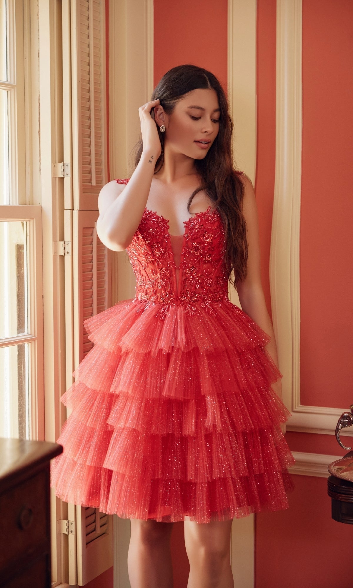 Nox Anabel E904 Glitter Babydoll Homecoming Dress Nox Anabel E904 Glitter Babydoll Homecoming Dress
