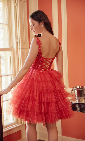 Nox Anabel E904 Glitter Babydoll Homecoming Dress