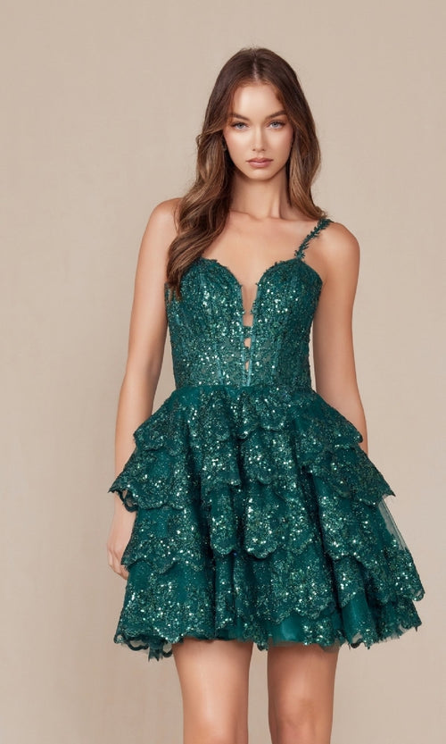 Vestido de fiesta con lentejuelas brillantes E914 de Nox Anabel