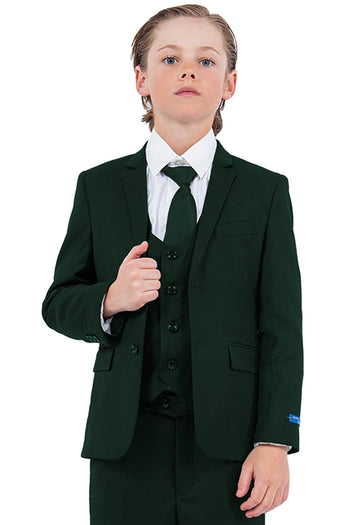 Boys Suit Perry Ellis Vested Boy's Wedding Suit in Hunter Green