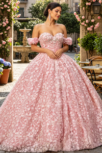 Pink & White Ball Gown by Elizabeth KGL3019