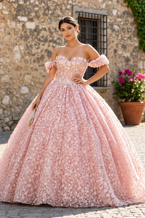 Pink & White Ball Gown by Elizabeth KGL3019