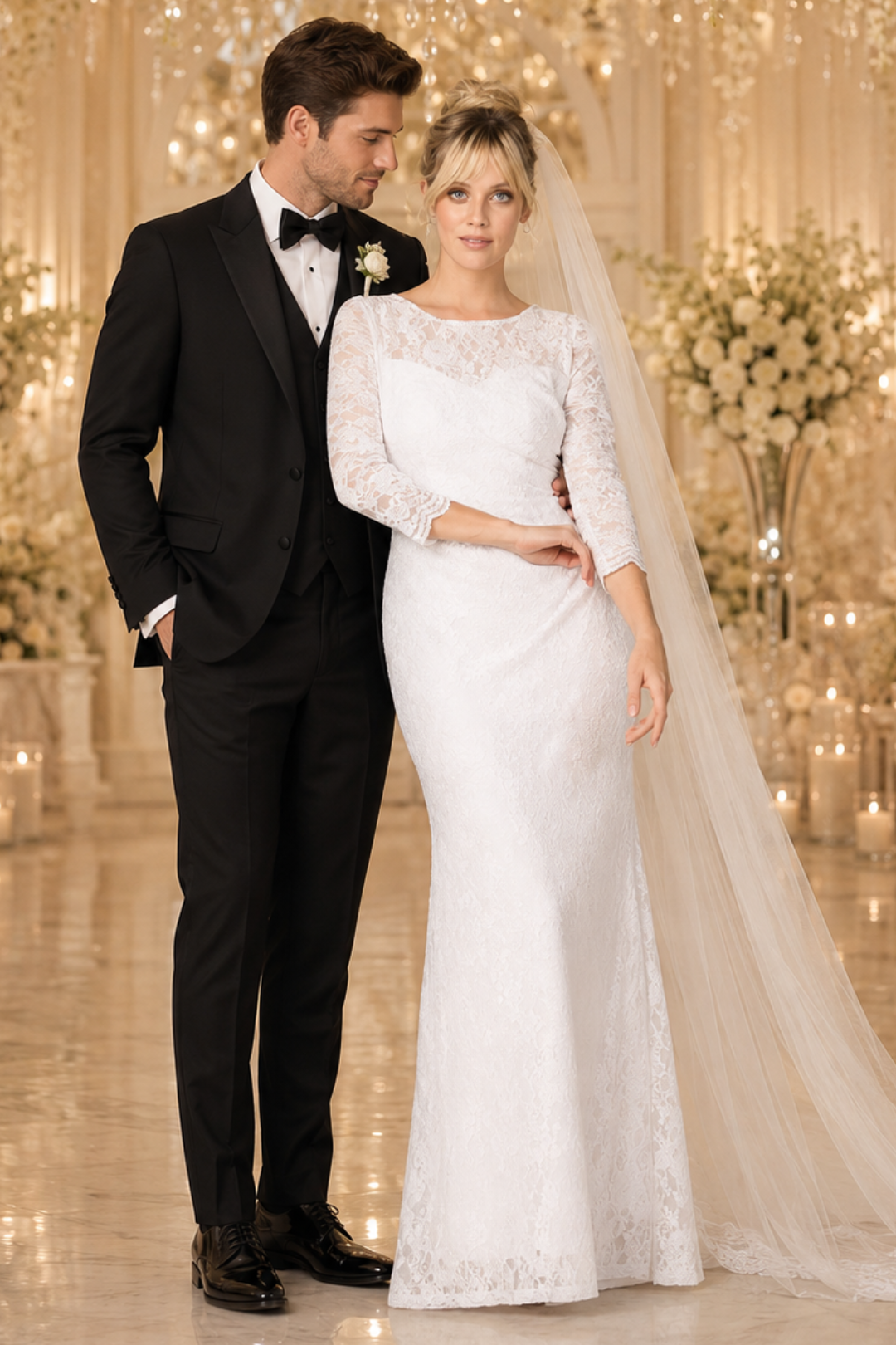 Eva USA 3397B Modest Wedding Dress Bridal Gown