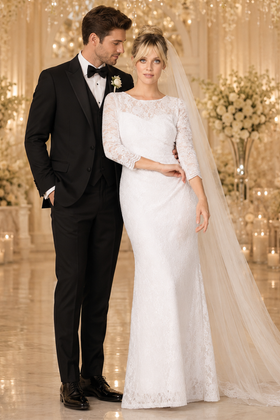 Eva USA 3397B Sheath Wedding Dress