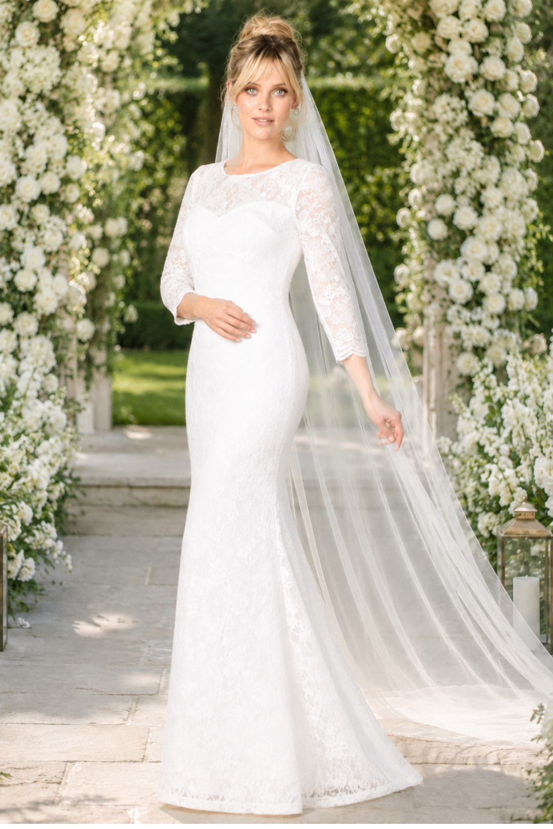 Eva USA 3397B Modest Wedding Dress Bridal Gown