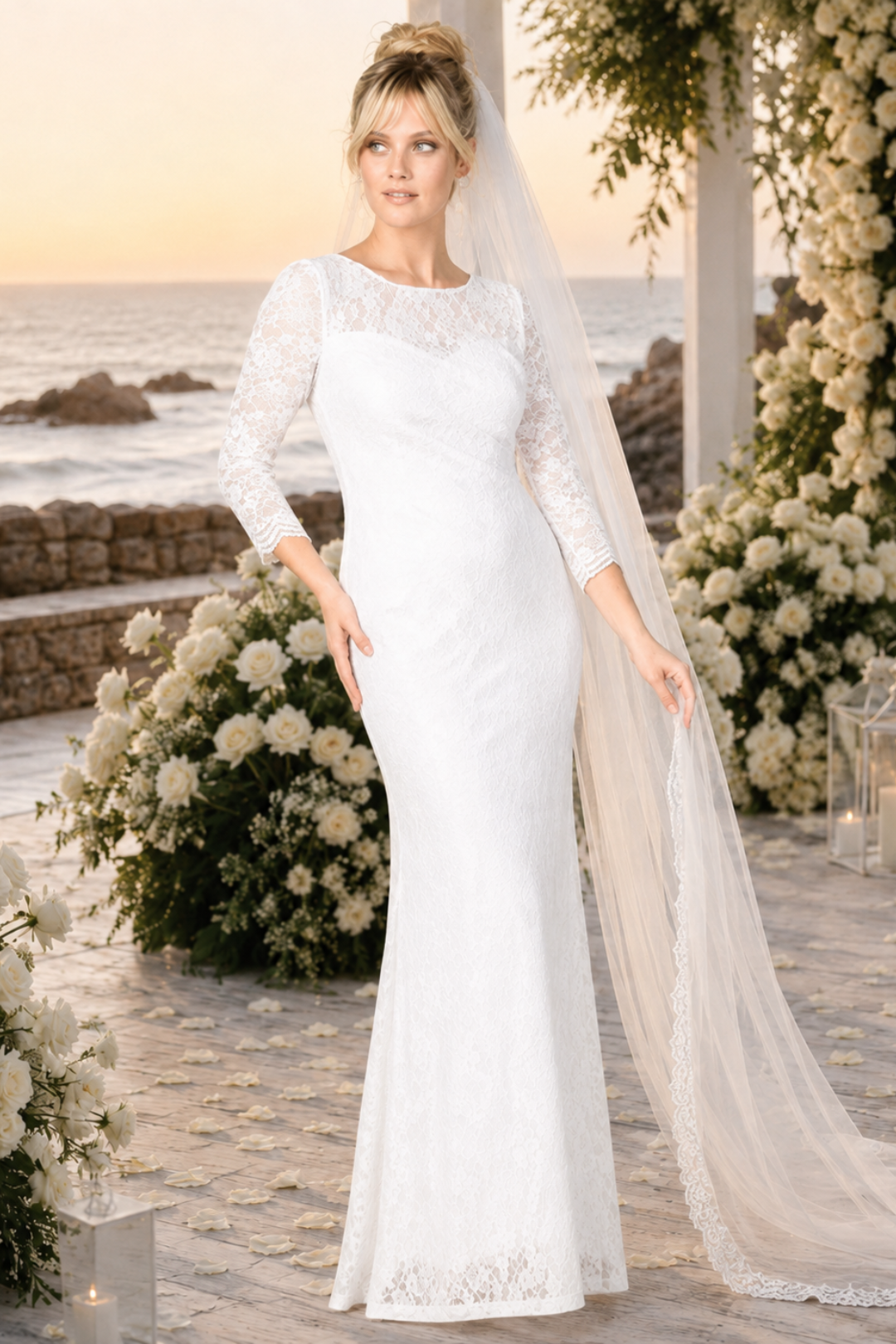 Eva USA 3397B Modest Wedding Dress Bridal Gown