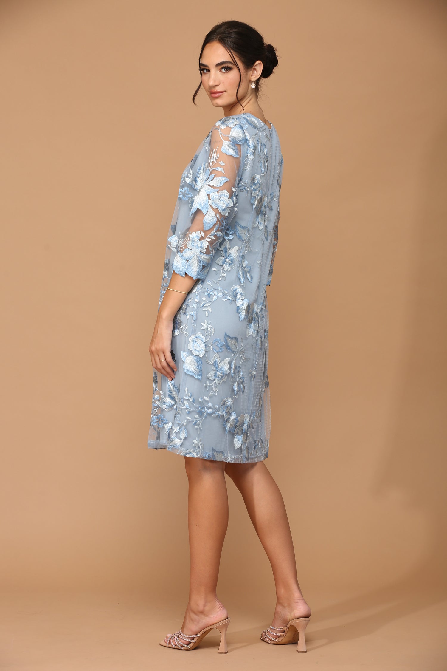 Eva USA 3351 Lace 3/4 Sleeve Mother of the Bride Dress