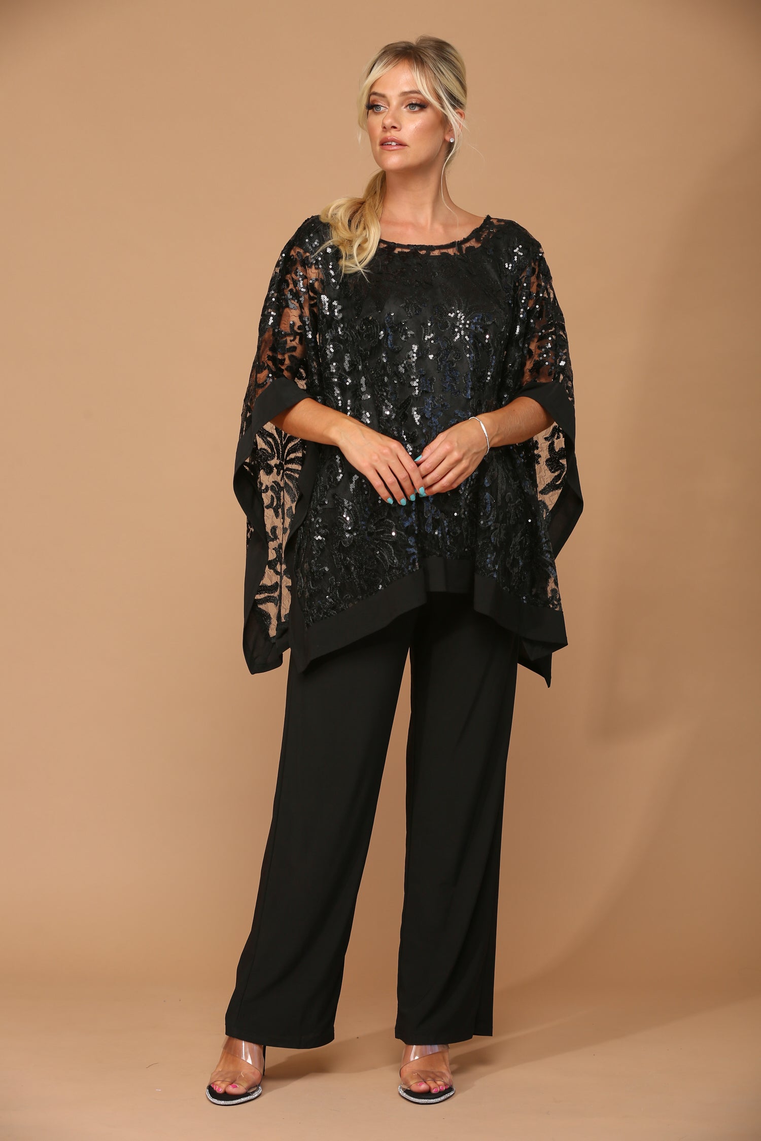 Eva USA 3443 Black Jumpsuit Formal Outfit for Women