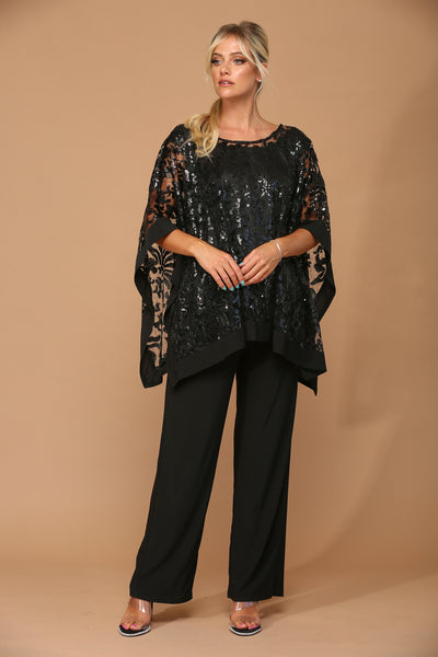 Eva USA 3443 Black Jumpsuit Formal Outfit for Women