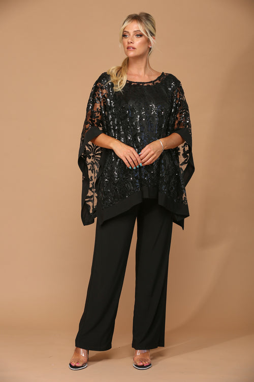 Eva USA 3443 Black Jumpsuit Formal Outfit for Women