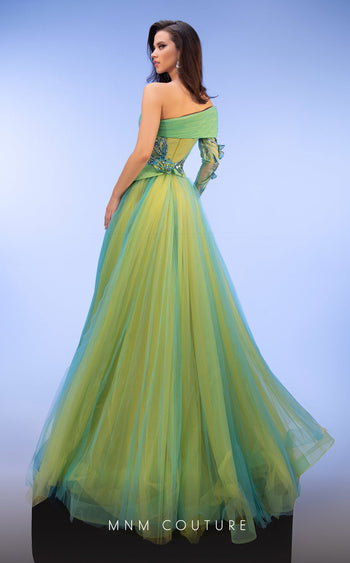 Fouad Sarkis F02807 One-Shoulder Embellished Ball Gown