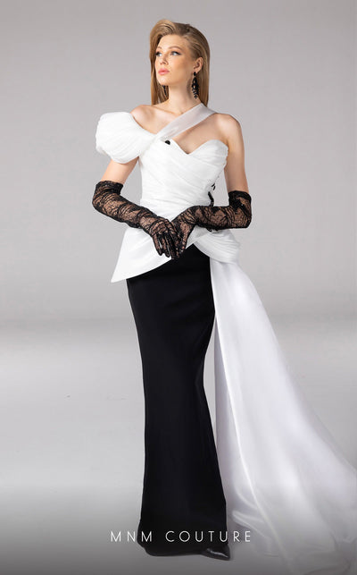 Fouad Sarkis F02810 Asymmetric Draped Gown