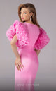 Fouad Sarkis F02824 Floral Sleeve Plunging Gown