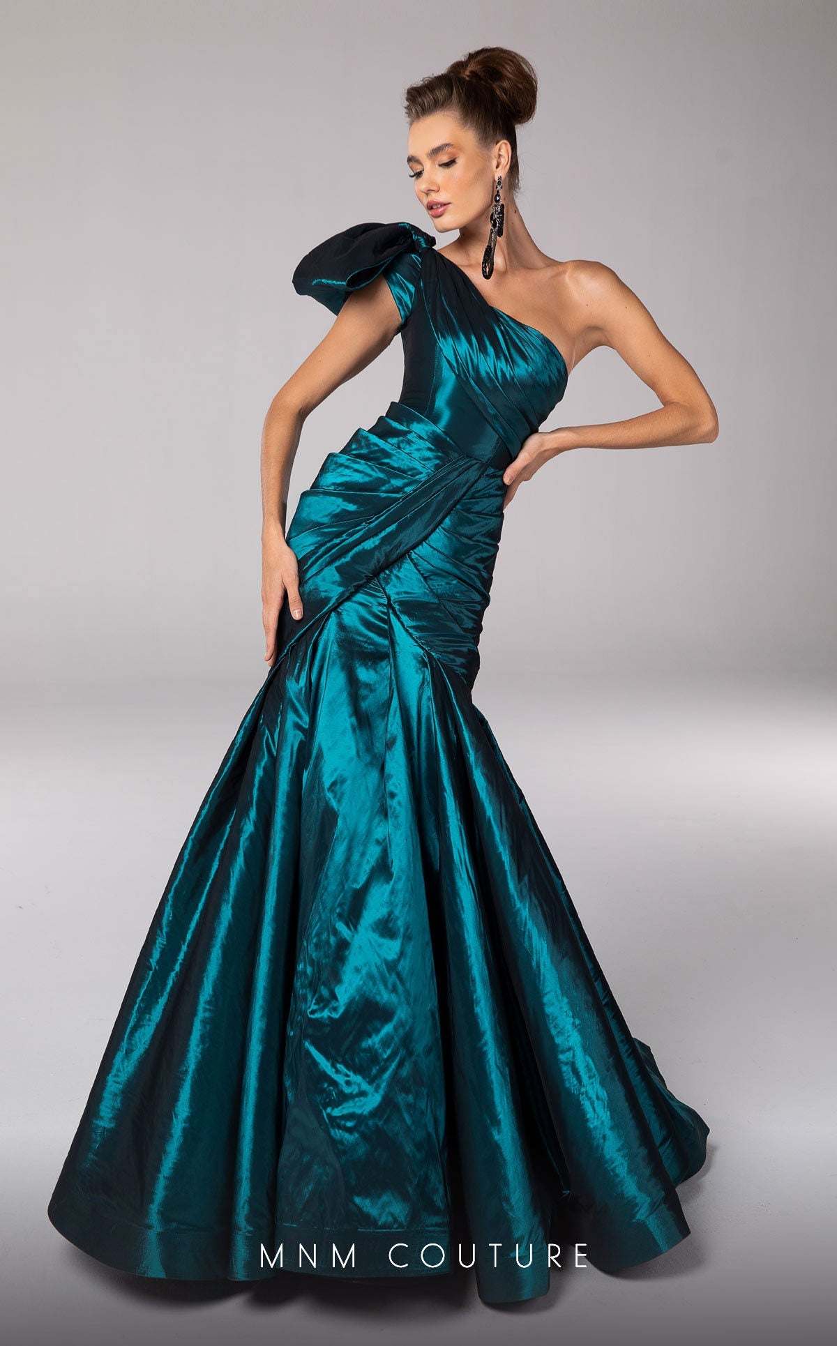 Fouad Sarkis F02833 Olive One-Shoulder Mermaid Gown