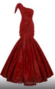 Fouad Sarkis F02833 Olive One-Shoulder Mermaid Gown