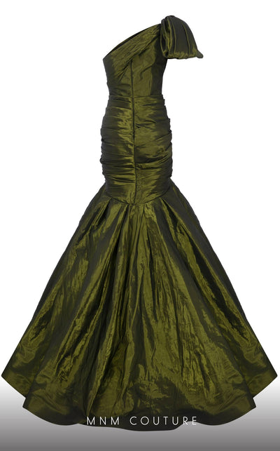 Fouad Sarkis F02833 Olive One-Shoulder Mermaid Gown