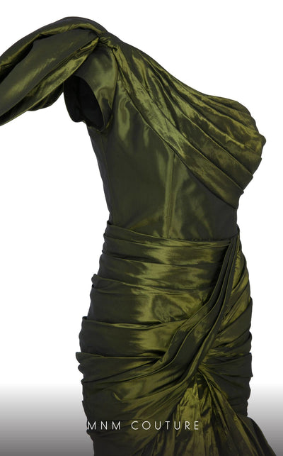 Fouad Sarkis F02833 Olive One-Shoulder Mermaid Gown