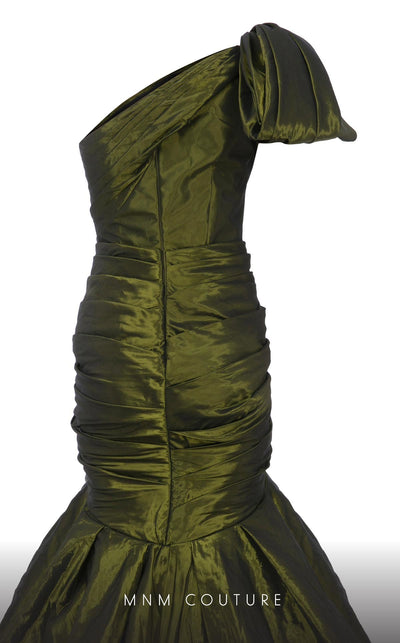 Fouad Sarkis F02833 Olive One-Shoulder Mermaid Gown