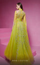 Fouad Sarkis F02844 Gold Embellished Evening Gown